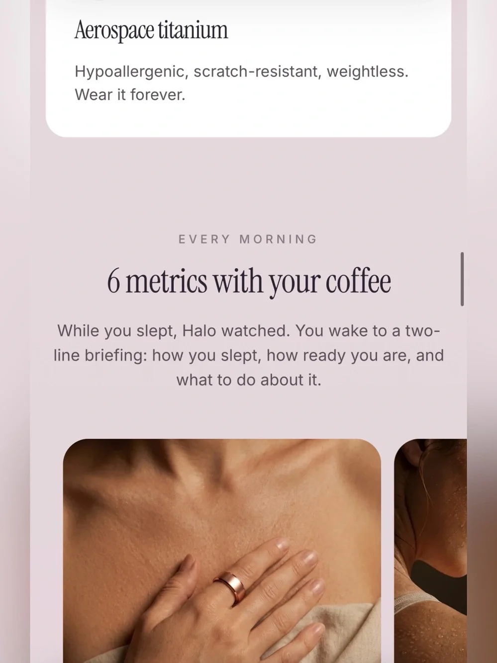 Halo Ring 4 Smart Sleep & Activity Ring - Rose Gold